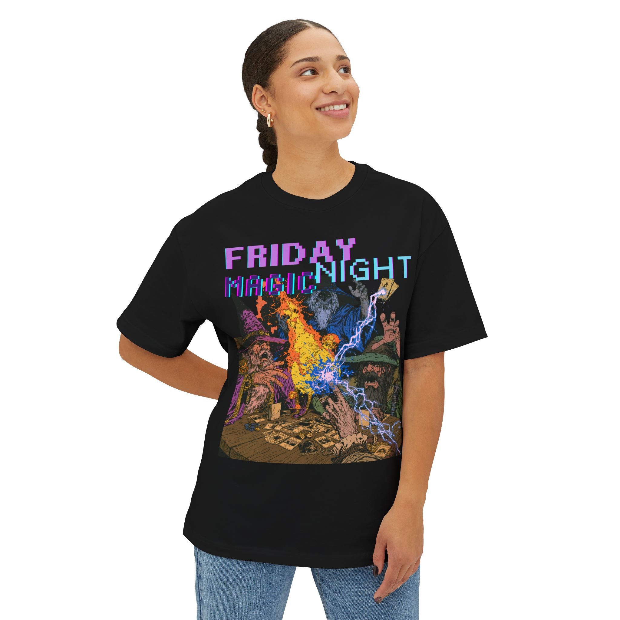 Graphic Tee — Vintage Wizard 'Friday Night Magic' Illustration
