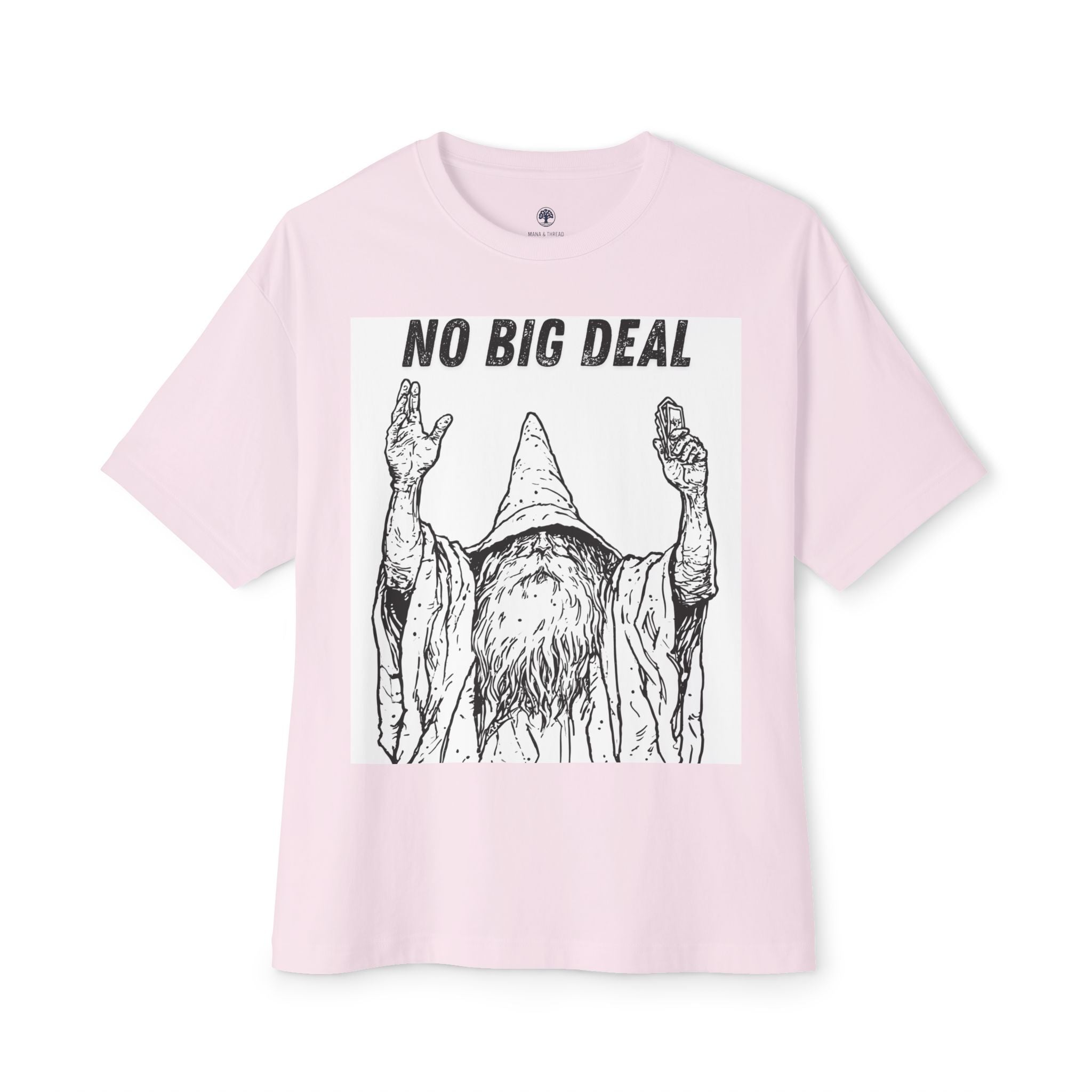 Graphic Tee — Vintage Wizard 'No Big Deal' Illustration 2 Solid