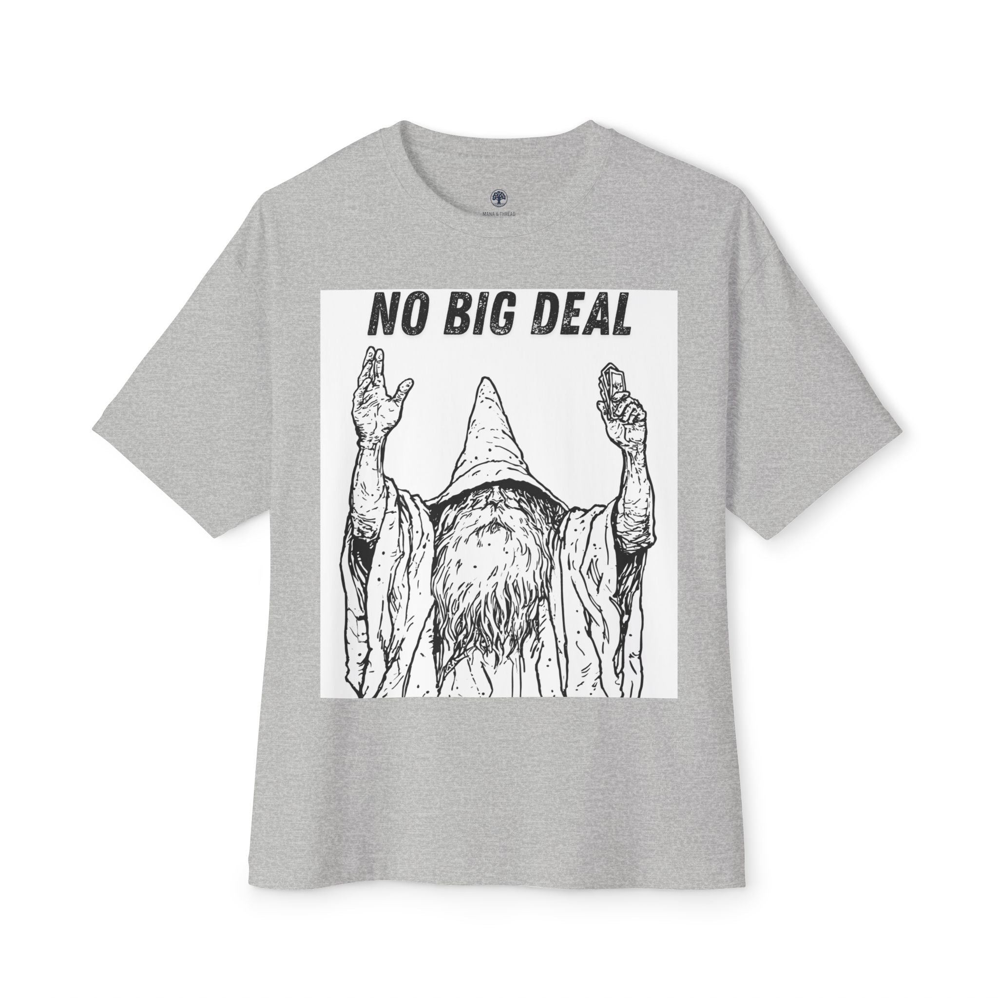 Graphic Tee — Vintage Wizard 'No Big Deal' Illustration 2 Solid