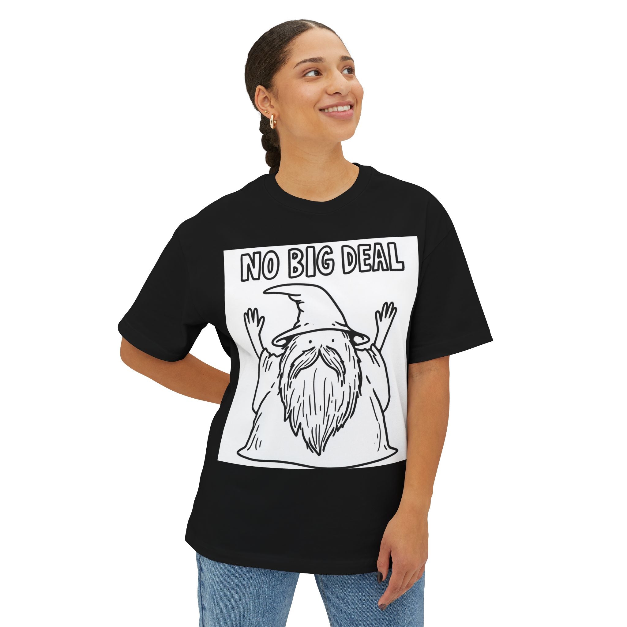 Graphic Tee — Vintage Wizard 'No Big Deal' Illustration