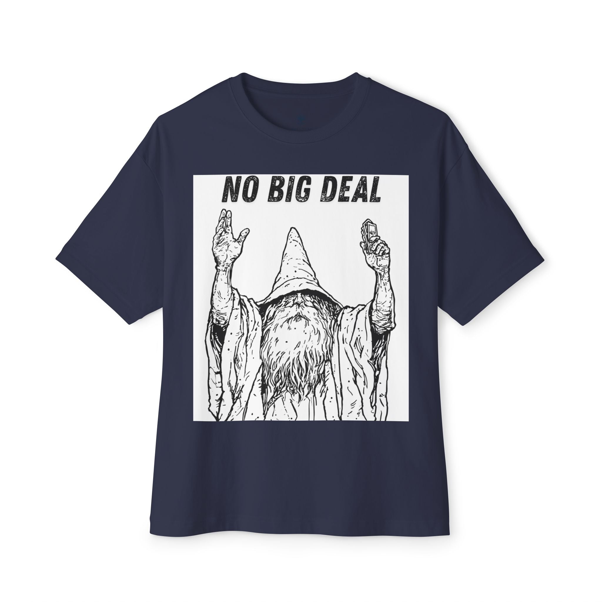 Graphic Tee — Vintage Wizard 'No Big Deal' Illustration 2 Solid