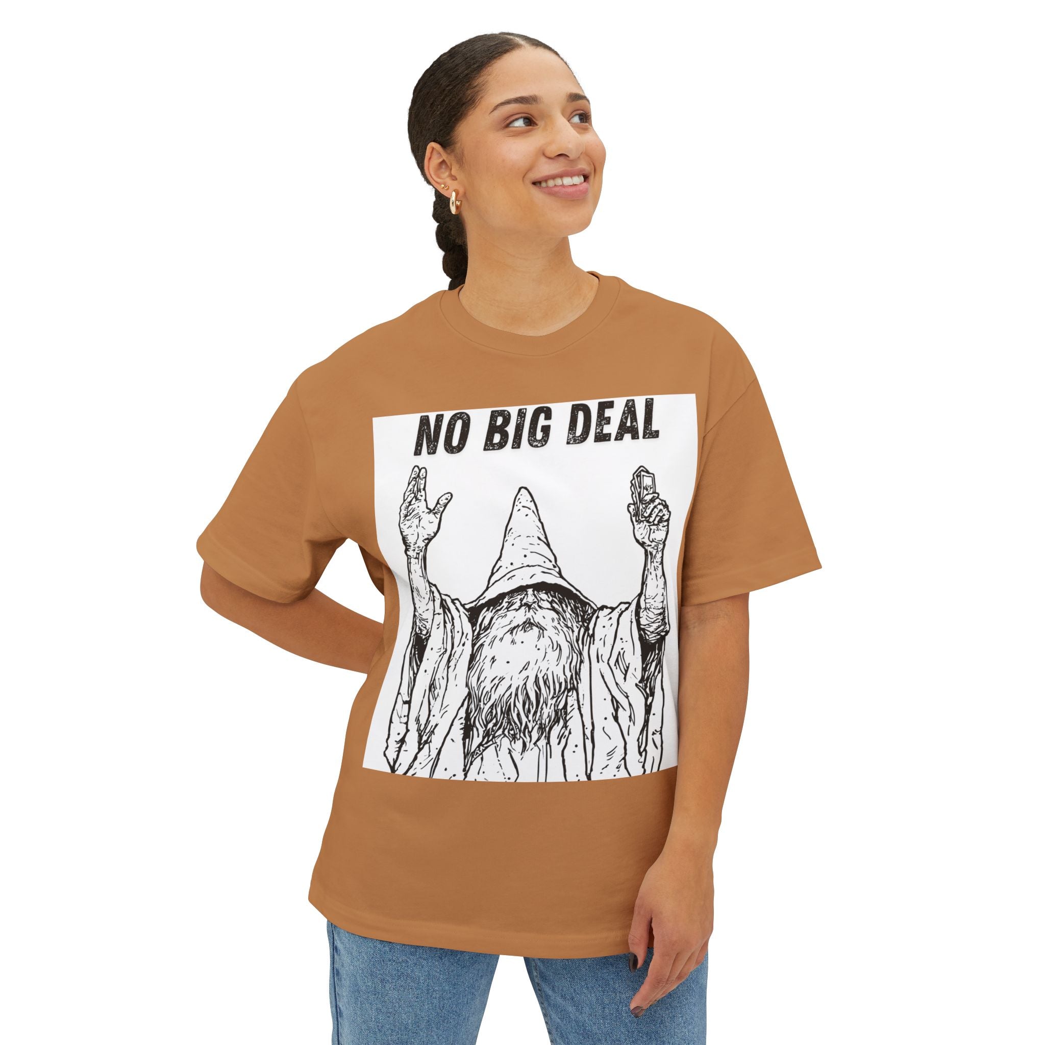 Graphic Tee — Vintage Wizard 'No Big Deal' Illustration 2 Solid