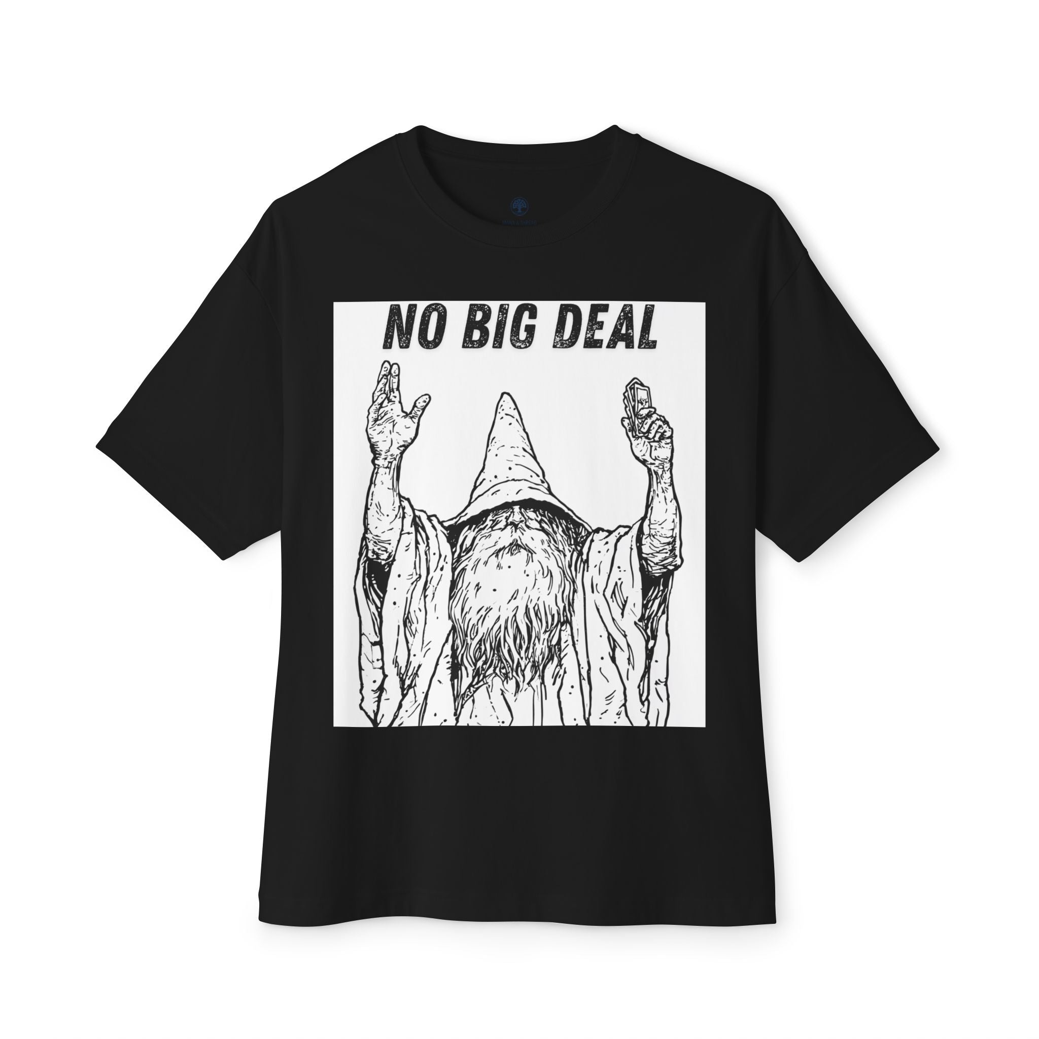 Graphic Tee — Vintage Wizard 'No Big Deal' Illustration 2 Solid