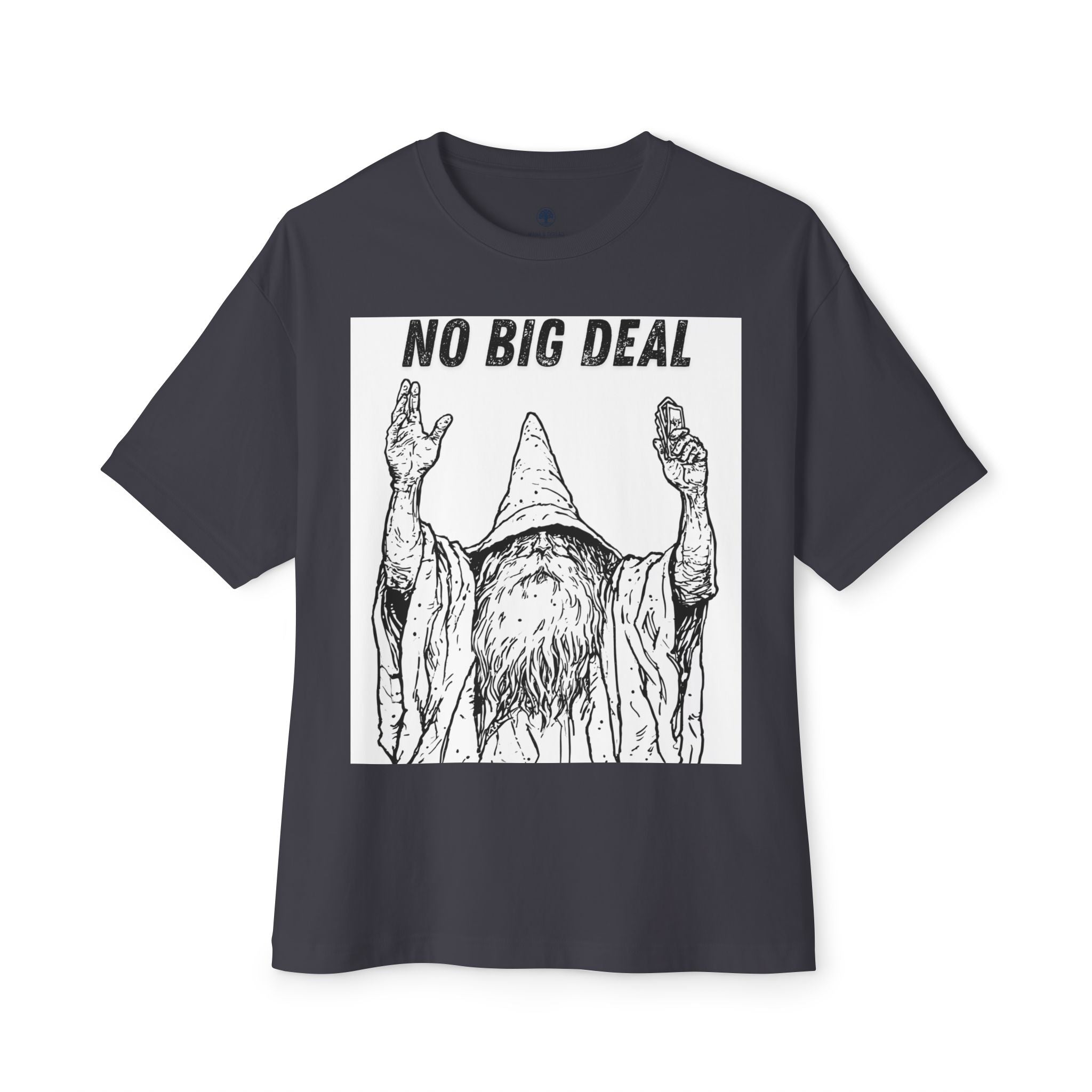 Graphic Tee — Vintage Wizard 'No Big Deal' Illustration 2 Solid