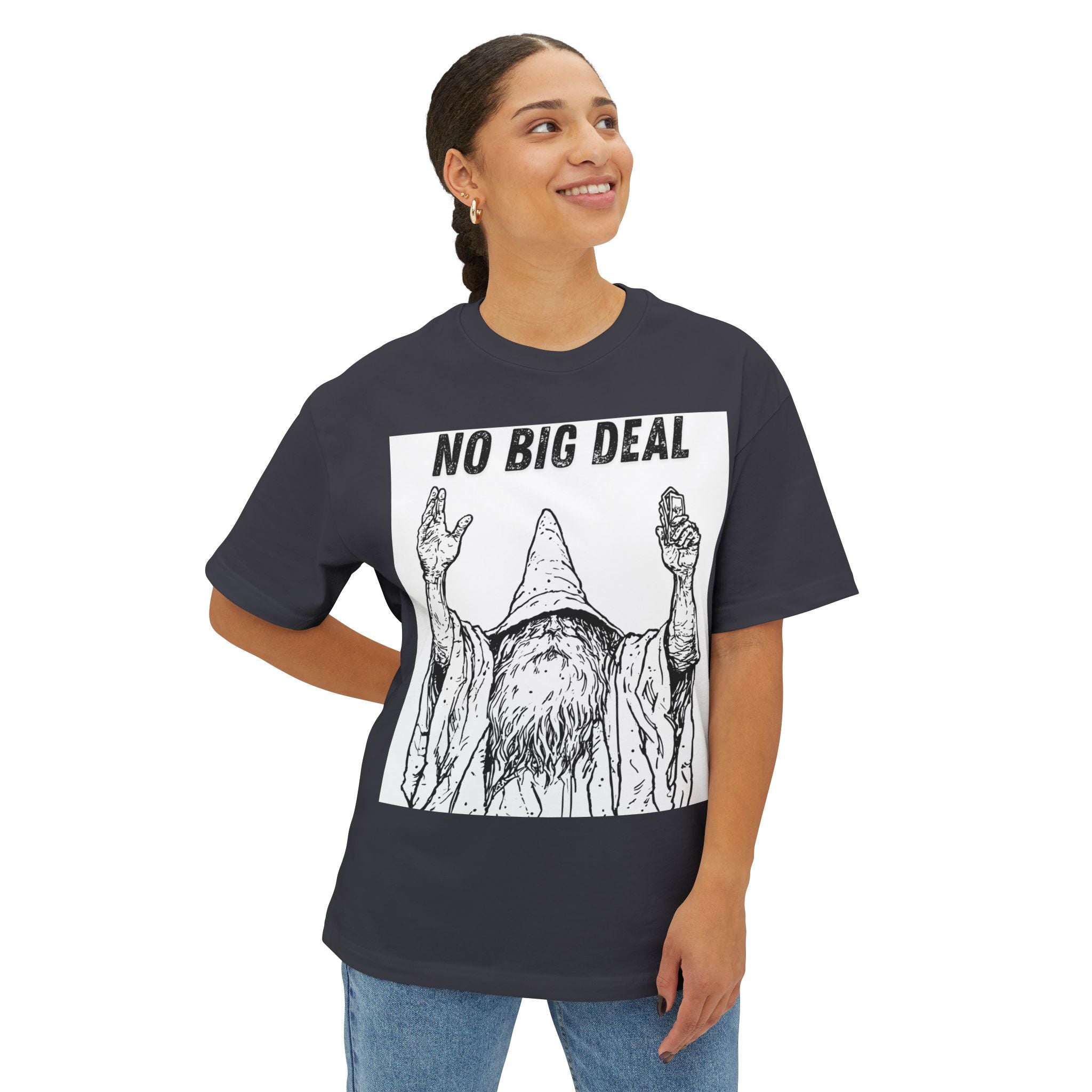 Graphic Tee — Vintage Wizard 'No Big Deal' Illustration 2 Solid